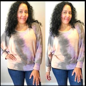 Purple Grey  Dolman Top